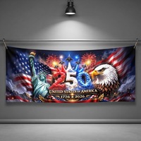Bannière personnalisée 250 ans de liberté USA 1776-2026, drapeau patriotique américain avec aigle, Jour de l'Indépendance, nom de famille personnalisable