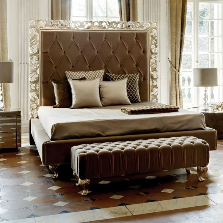 최고 품질 더블 침대 럭셔리 스타일 나무 침실 침대 세트 킹 사이즈 침대 현대