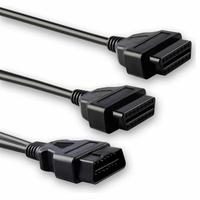 Cable OBD Universal macho a hembra de 16 Pines, adaptador de Cable de extensión OBD II, empalme de Cable para coches con protocolos OBD2, color negro
