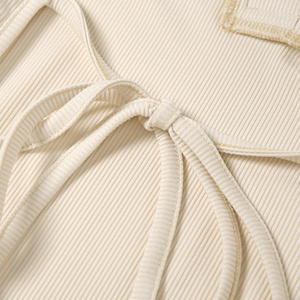 Dropshipping Streetwear a costine con scava schiena scoperta abiti <span class=keywords><strong>Beige</strong></span> lavorati a <span class=keywords><strong>maglia</strong></span> da donna abito Casual lungo da donna - Product Image 5