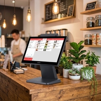 Sistema POS Táctil Capacitivo OEM de 15.6 Pulgadas, Máquina de Pago, Punto de Venta de Escritorio, Caja Registradora Todo en Uno para Restaurante