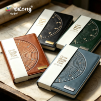 Yalong A5 Retro-Zeitkonzept Baumrind-Leder-Tagebuch, Geprägtes Notizbuch mit Uhrskala YLA5C009