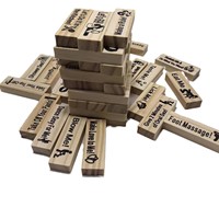 Jeu de Tour à Empiler de Couple, 48 Pièces, Cadeau pour Soirées Adultes, Jeu de Blocs à Dégringoler Multilingue