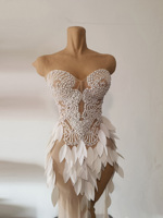 Novance Y5483 Grossistes en ligne Robe de soirée longue blanche brillante en strass, maille à paillettes, tenue sexy transparente pour femmes, boîte de nuit