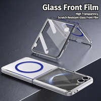 Étui de téléphone anti-rayures au design fin C0196 pour Samsung Galaxy Z Flip 8 7 6 5 4 3, étui magnétique anti-chute