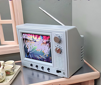 Maison de poupée de simulation, téléviseur de jeu, mini-meubles de chalet DIY, jouets d'appareils électroménagers réalistes, poupée de mode en plastique