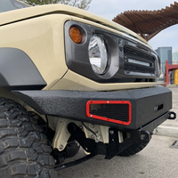Nouveau pare-chocs avant Yibai avec éclairage pour Suzuki Jimny JB64 JB74 4x4 - Fixation par boulons - Noir - 2018 - Pièces de mise à niveau