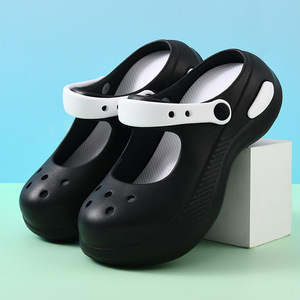 Women's Summer Mary Jane Platform <b>Clogs</b> Thick Sole Breathable Slip Resistant Beach Sandals White Green Black Brown Coffee Color - Product Image 3