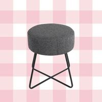 Tabouret de coiffeuse moderne en velours, tabouret rond ottoman, salon, chambre à coucher, repose-pieds rembourré avec pieds en métal doré.