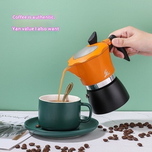 Cubierta de plástico transparente moderna de doble color, cafetera italiana octogonal especial para principiantes, café Mocha a mano - Product Image 4