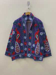 เสื้อแจ็คเก็ตโบโฮฤดูหนาวสีม่วงกำมะหยี่ปักลายสัตว์ ทำมือ ผ้าฝ้ายระบายอากาศ เป็นมิตรกับสิ่งแวดล้อม ของขวัญสำหรับเธอ - Product Image 2