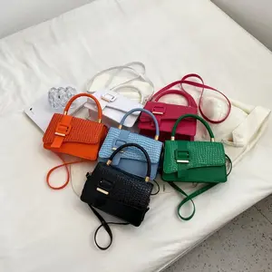Tas selempang kulit PU wanita desainer hemat biaya tas tangan bahu selempang dompet wanita modis kunci