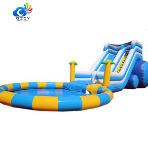 Tobogán <span class=keywords><strong>de</strong></span> agua inflable grande <span class=keywords><strong>de</strong></span> PVC GZCY con gran piscina, gran oferta, tobogán comercial <span class=keywords><strong>en</strong></span> <span class=keywords><strong>forma</strong></span> <span class=keywords><strong>de</strong></span> palmera, bolsa empaquetada para niños - Product Image 1