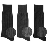 Chaussettes Jacquard Noires en Coton Riche de Qualité Supérieure pour Hommes, Style Business Casual