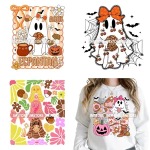 Ghost Coquette Spanish Halloween Pan Dulce Conchas and <span class=keywords><strong>Cucuy</strong></span> Iron on DTF Washable Transfers Stickers Prêt à presser pour Textiles - Product Image 1