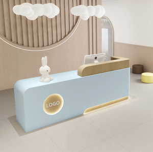 Light Luxury Cream Style Beauty Salon Reception <b>Desk</b> with Bar Counter – Premium Spa Front <b>Desk</b> & Service Station for Salon, SPA - Product Image 4