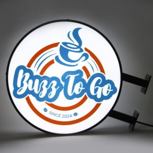 Quảng Cáo Ngoài Trời Đăng Tường Gắn LED Đôi Bên Ánh Sáng Hộp Dấu Hiệu Vòng Hình Dạng Trống Ánh Sáng Ngoài Trời Hộp Dấu Hiệu - Product Image 2