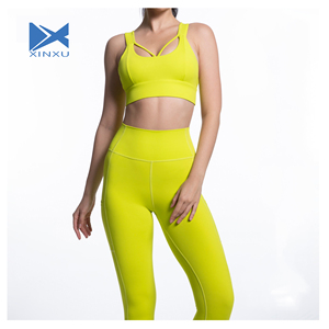 XINXU nouveau dos nu <span class=keywords><strong>luxe</strong></span> Gym doux confortable Nylon vêtements <span class=keywords><strong>de</strong></span> <span class=keywords><strong>sport</strong></span> Fitness ensemble soutien maigre femmes Yoga ensembles - Product Image 1