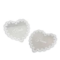Tarjetas de Visita y Posavasos Personalizados con Encaje de Corazón, Decoración de Boda Personalizada para una Mesa Romántica, Adornos para el Hogar para Fiestas