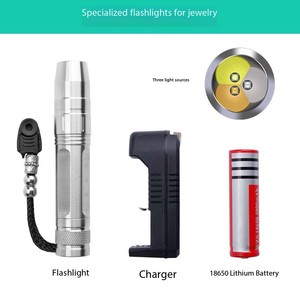 Siêu sáng ba màu (Trắng/Tím/UV) nguồn ánh sáng thép không gỉ đồ trang sức kiểm tra đèn pin cho đá quý thử nghiệm và tự làm - Product Image 3