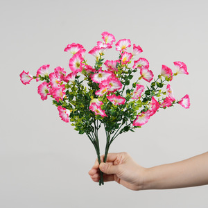 Ramo de Gloriosas Artificiales Greenway, Pétalos de PVC Blancos, Rosas y Morados, Arreglo Floral Decorativo para Interiores - Product Image 3