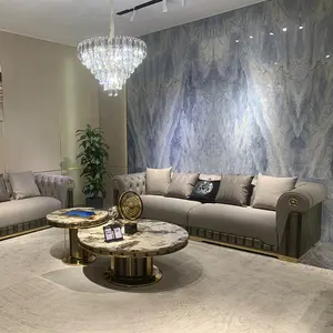 Luxury Modern Light Luxury Villa Leather Sofa Italian Design High-end Hotel Luxury Living Room Furniture