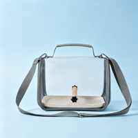 Sac de transport transparent pour oiseaux avec perchoir et plateau, cage de voyage respirante pour petits animaux