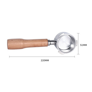 Corong dosis kopi 51mm, cincin dosis kopi Espresso pegangan kayu Aksesori mesin kopi - Product Image 3