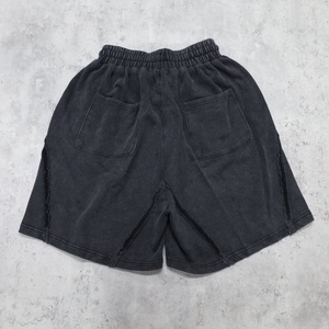 New Design Men's Plus Size Black <b>Drawstring</b> High Quality Solid Color Casual Knitted Cotton Shorts With Pockets - Product Image 2