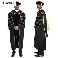 Robe de doctorat à capuche personnalisée grande taille, tenue de cérémonie universitaire, robe académique pour PhD, fabricant