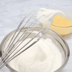 Batteur à œufs manuel en acier inoxydable, <span class=keywords><strong>fouet</strong></span> à crème portatif pour la pâtisserie avec poignée ronde, matériau métallique durable - Product Image 6