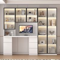 Bureau et étagère en bois écologique modernes, directement de l'usine, modulaires et faciles à assembler, adaptés aux appartements et aux villas