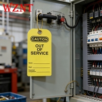 WZNT NT-T03Y Plaque d'avertissement de sécurité pour verrouillage et maintenance, signalisation d'avertissement de danger en PVC pour opérations, taille 76*146mm, 10 pièces par paquet