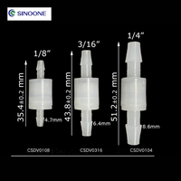 Sinoone 1/4 pouces SUS316 clapet anti-retour à bille à ressort eau gaz ozone PVDF réduction de pression unidirectionnelle pour les applications d'ozone à gaz d'eau