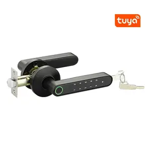 Wholesale Price Tuya Handle Door Lock Keypad Electronic Biometric Fingerprint Bedroom Office Smart Door Lock