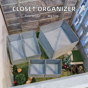 Armadio armadio singolo tipo in piedi Organizer cassetto tessuto Non tessuto PP plastica pieghevole divisori <span class=keywords><strong>rettangolo</strong></span> di grandi dimensioni - Product Image 2