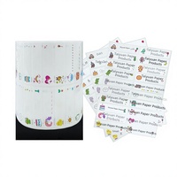 Autocollants nominatifs en PVC en gros, en rouleau, imperméables, résistants à la déchirure, personnalisables, motifs de dessins animés mignons pour enfants et écoles maternelles