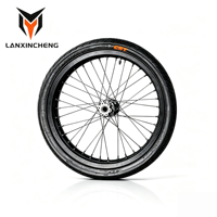 Jeu de roues Surron LBX 17 pouces Sumo avec pneus de route pour moto, comprenant un pneu avant 70/90-17 et un pneu arrière 90/80-17, ensemble de montage.