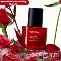 Sérum apaisant pour le visage à la rose vegan OEM, acide azélaïque et cellules souches de rose à base de plantes, sérum réparateur de la barrière cutanée PDRN, hydratant