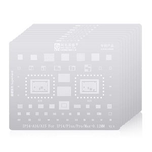 Outil de réparation de <span class=keywords><strong>carte</strong></span> mère Amaoe Middle Layer, acier, maille en étain, gabarit de reboulage BGA pour CPU pour IP <span class=keywords><strong>6</strong></span>/7/8/X/XS/11/12/13/14/<span class=keywords><strong>S</strong></span>/P/PM/Mini - Product Image 1