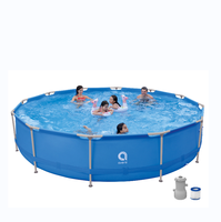 Piscine familiale rectangulaire gonflable pour adultes en plein air, avec cadre métallique, vente en gros