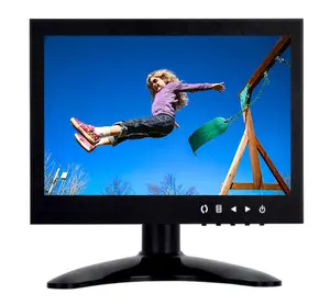 Monitor TV mobil warna TFT LCD 10.4 inci ukuran kecil layar persegi Monitor komputer Desktop LED 10 inci dengan VGA BNC HDMIed AV USB