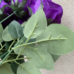 O-225 <span class=keywords><strong>roman</strong></span> Design violet fleurs artificielles Bouquet décoration de mariage <span class=keywords><strong>soie</strong></span> 10 têtes violet Rose bouquet - Product Image 6