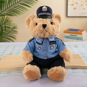 Atacado <span class=keywords><strong>Teddy</strong></span> <span class=keywords><strong>Bear</strong></span> Plush Toy Policial Uniforme Máquina Cupcake Boneca Urso De Polícia Malha Polícia Tráfego Urso Boneca Traje - Product Image 6