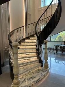 Carreaux d'escalier en spirale en marbre vert veiné pour l'immobilier haut <span class=keywords><strong>de</strong></span> gamme - Product Image 4