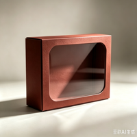 Boîte cadeau rétro rouge en carton ondulé durable avec fenêtre pour fruits, personnalisable, idéale pour Noël – Meilleures ventes