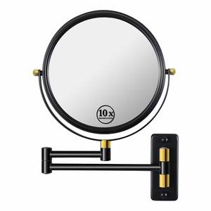 Miroir de maquillage mural Db de 8 pouces, grossissement 1X 10X, rond, double face, avec bras extensible - Product Image 1