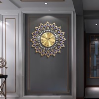 Jam Dinding Seni Merak Kerajinan Kreatif Rumah Tangga Kesederhanaan Modern Jam Quartz Personal