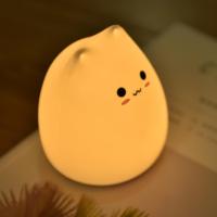 Veilleuse pour enfants en forme de chat, en silicone, à changement de couleur, tactile, LED RGB, pour chevet et table, mini lampe de chambre pour bébé et enfant
