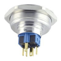 Nouvelle grande taille ONPOW GQ40 (CE, ROHS) grand 40mm lumineux momentané 1NO1NC interrupteur à bouton-poussoir en acier inoxydable